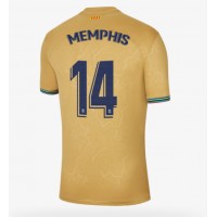 Barcelona Memphis Depay #14 Fußballbekleidung Auswärtstrikot 2022-23 Kurzarm